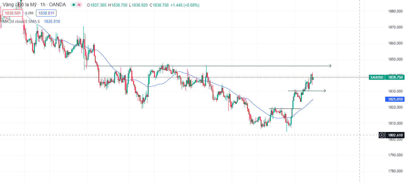 XAUUSD tăng mạnh trong phiên chạm ngưỡng 1841$ (01/03/2023)-Pic no.2