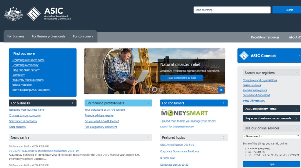 هيئة الأوراق المالية والاستثمارات الأسترالية ASIC-Pic no.1